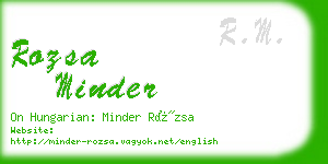 rozsa minder business card